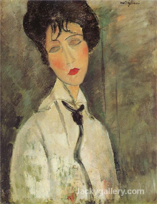 Woman with a Black Tie by Amedeo Modigliani paintings reproduction